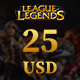 League of Legends Gift Card 25 USD - Riot Key NA